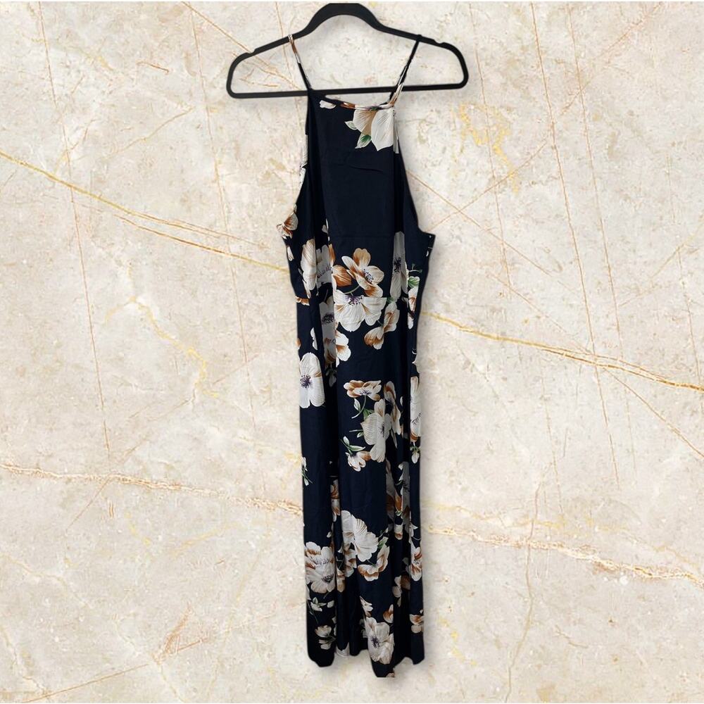 NWT Anself Maxi Dress Womens SIZE 2XL Halter Neck A-Line Sleeveless Blue Floral